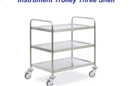 Instrument trolley — three shelf — catalogue photograph